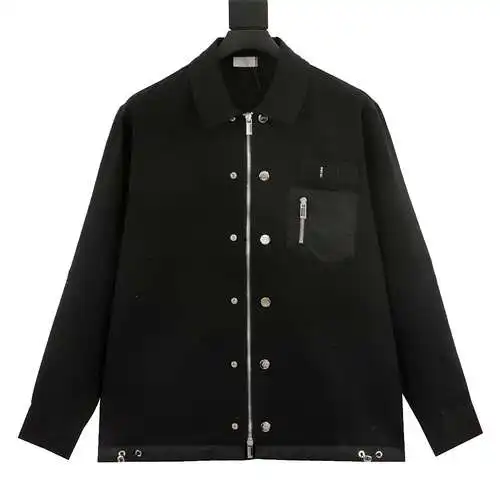 Chaqueta vaquera con cremallera y logo CD bordado