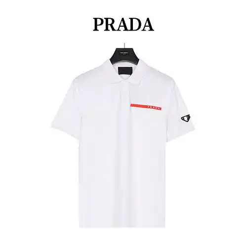 Pra*da/Prada 24ss ribete de silicona Polo manga corta