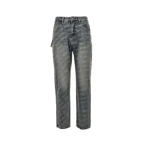 BLCG/Balenciaga 23Fw barrage vaqueros de denim con estampado integral
