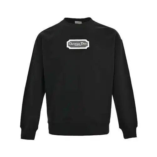 Sudadera con cuello redondo y logo bordado con etiqueta plateada CD/Dior 22Fw