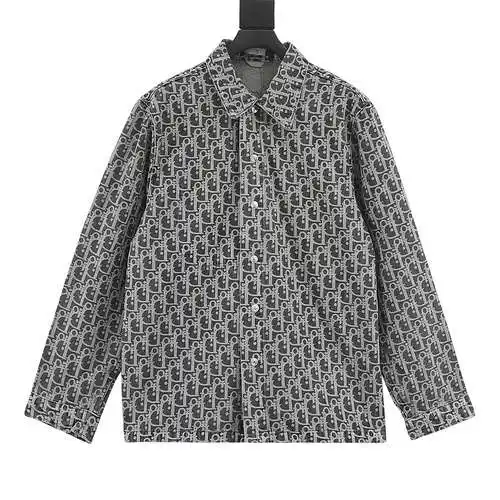 Camisa vaquera de manga larga en jacquard con estampado floral de CD old