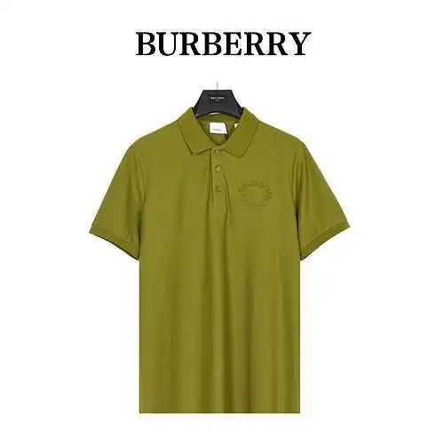 Polo Burberry BBR 24ss de manga corta con bordado de espigas en el pecho