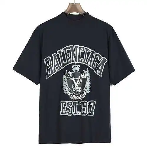 BLCG/Balenciaga 23FW BLCG nueva camiseta corta con estampado de espuma de tijeras de trigo 1917