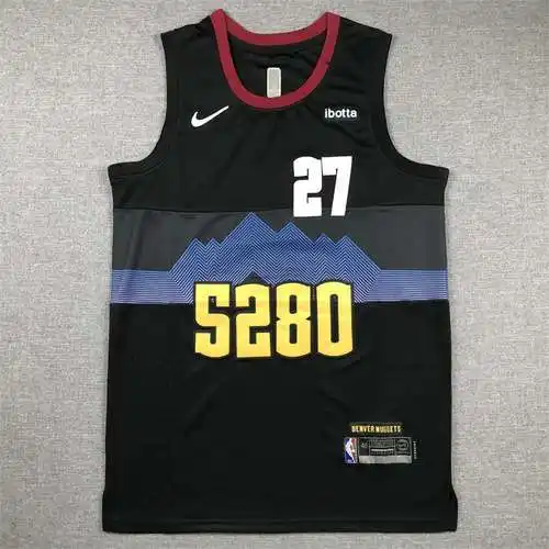 Nuggets No. 27 Jamal Murray Camiseta negra edición City de la 24.a temporada