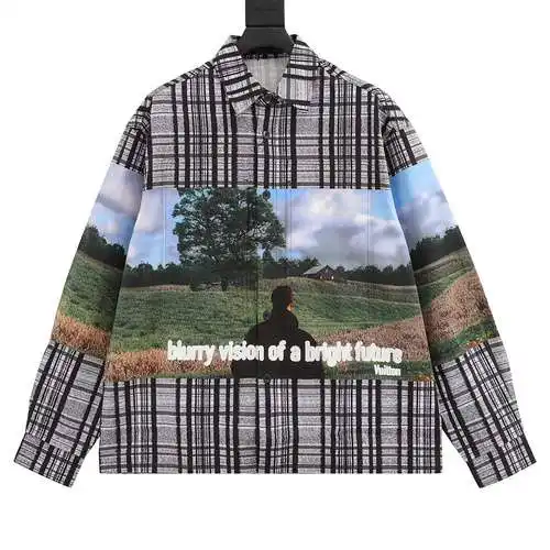 camisa larga cuadros paisaje 1v
