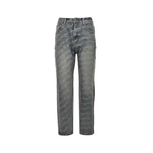 BLCG Balenciaga 23Fw jeans lavados con doble B y estampado integral