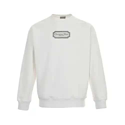 Sudadera con cuello redondo y logo bordado con etiqueta plateada CD/Dior 22Fw