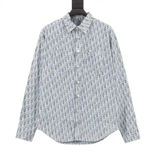 Camisa vaquera de manga larga con logo en jacquard y presbicia CD
