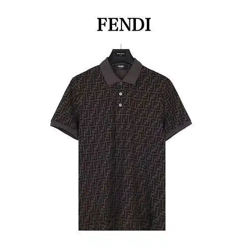 Fen*di2024 nueva camisa POLO clásica de tela de algodón puro