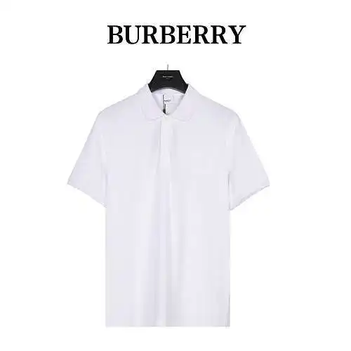Polo Burberry BBR 24ss de manga corta con bordado de espigas en el pecho