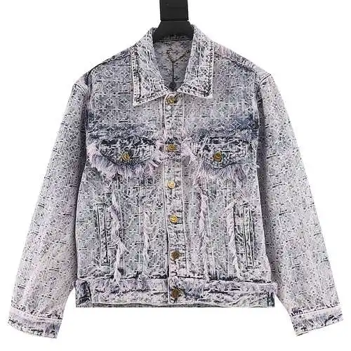 Chaqueta vaquera con estampado integral y borlas de 1V