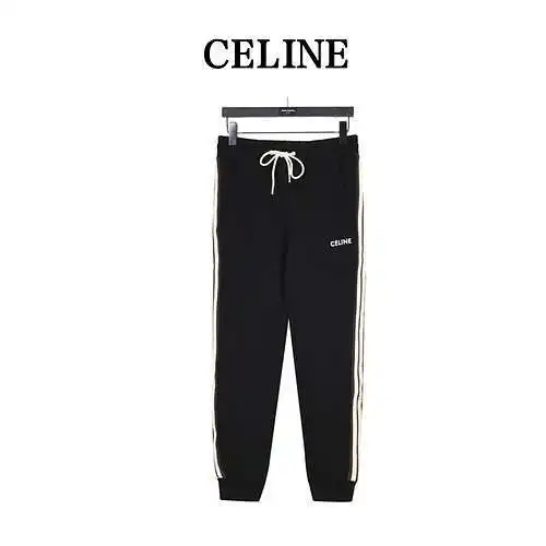 Pantalón leggings CE Céline con cincha lateral y logo bordado