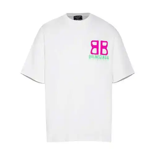 Camiseta de manga corta con estampado delantero y trasero BLCG/Balenciaga 24ss