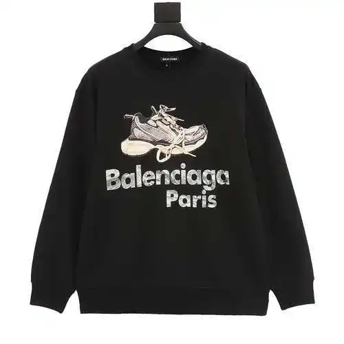 sudadera con cuello redondo y estampado de zapatos BLCG