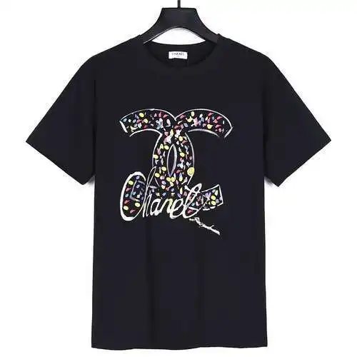 Chanel CHA*NEL2024 nueva camiseta de manga corta con estampado de letras doble C