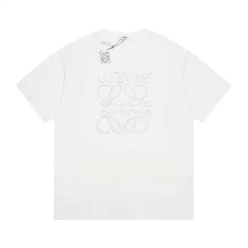 LOE*WE 24ss camiseta con bordado de LOGO extraviado blanco