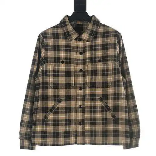 Kenzo KZ chaqueta camisera de lana con botones a cuadros