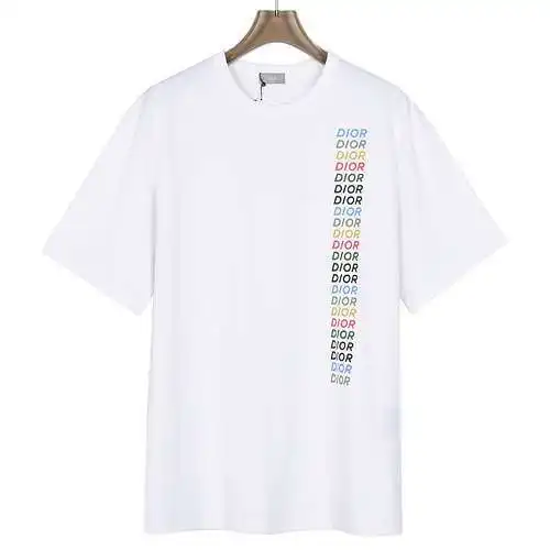 Dior 23FW CD manga corta con letras de sarga de colores