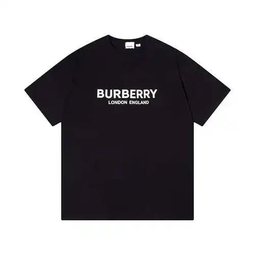 Burberry/BBR nuevo estilo de verano, camiseta de manga corta con cuello redondo y logo de letra limi