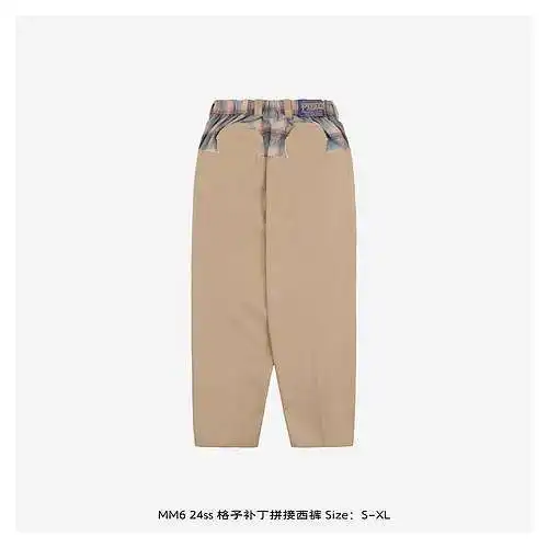 Pantalón MM6 24ss con patchwork a cuadros