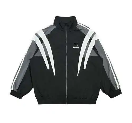 BLCG/Balenciaga 23ss otoño chaqueta con cuello alto empalmada abrigo deportivo
