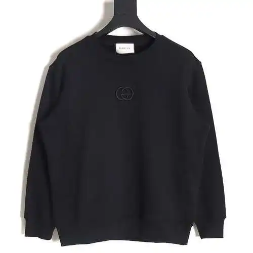 Sudadera de cuello redondo G*cci Gucci 24SS con logo bordado en el pecho