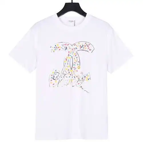 Chanel CHA*NEL2024 nueva camiseta de manga corta con estampado de letras doble C