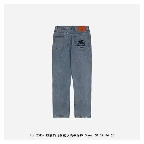 bbr 23Fw jeans desgastados con bordado de caballo de guerra y bolsillo