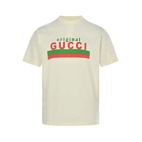 G*cci/Gucci manga corta clásica con estampado de letras rojas y verdes