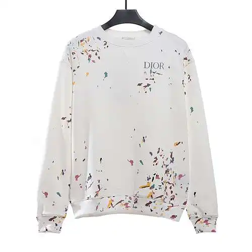 Sudadera CD Dior hecha a mano con salpicaduras de tinta