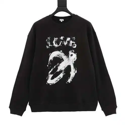 Loe*we / Luo Yiwei sudadera estampada con cuello redondo y estampado en el pecho