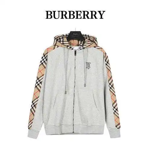 Chaqueta tipo sudadera con cremallera y empalme a cuadros TB con bordado de BBR/Burberry