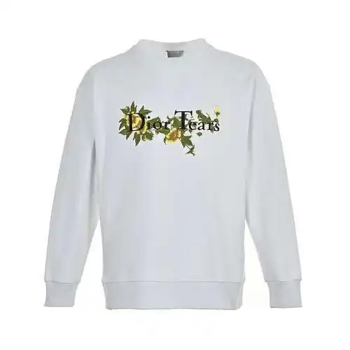 CD& TEARS sudadera de cuello redondo de algodón con estampado de letras bordadas modelo conjunto