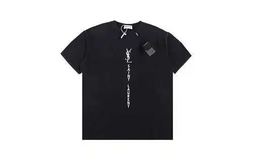 SLP/Yves Saint Laurent 23ss manga corta lavada con estampado de letras rosa fluorescente