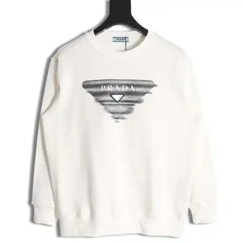PRD Prada 24SS sudadera con logo de triángulo fantasma y cuello redondo