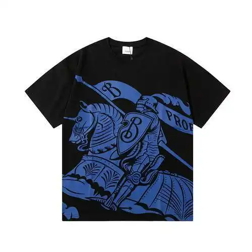 BBR Burberry War Horse Camiseta de manga corta con estampado grande y logotipo clásico
