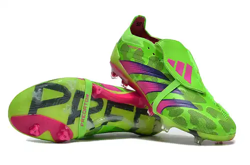 (Llegó) Zapatos de fútbol Adidas Falcon Essence totalmente tejidos de caña alta FG con cordones PRED