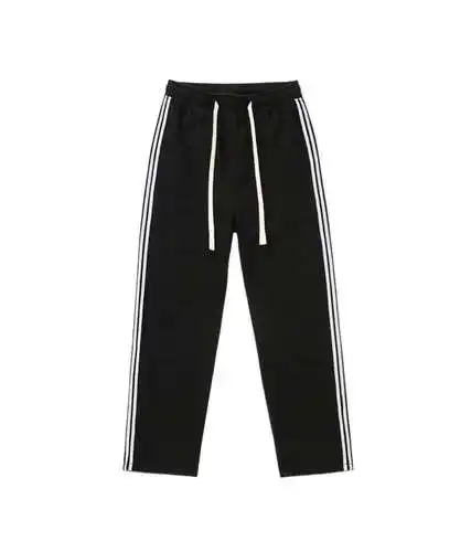 BLCG Balenciaga x AD Adidas modelo conjunto 23FW jeans retro lavados con cordón y tres rayas