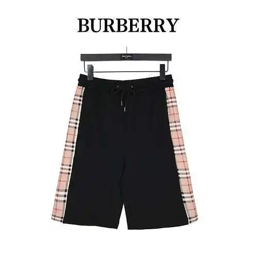BBR/Burberry 24ss pantalones cortos clásicos con empalme de correas a cuadros laterales