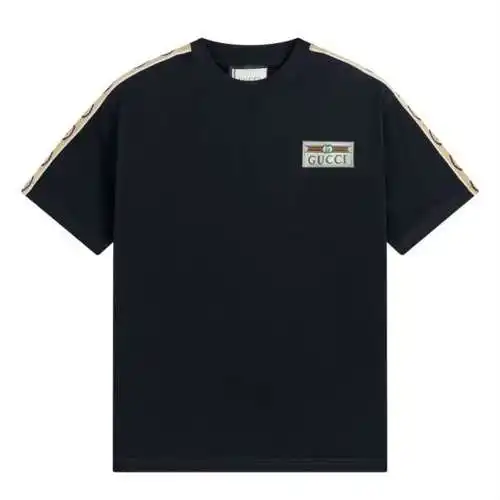 GU * CCI Gucci 2024 primavera y verano nueva camiseta clásica de manga corta con logo de letra borda
