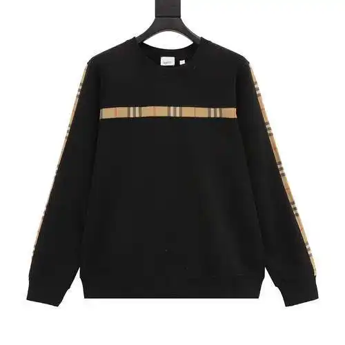 Sudadera con cuello redondo y tejido a cuadros en el pecho BBR