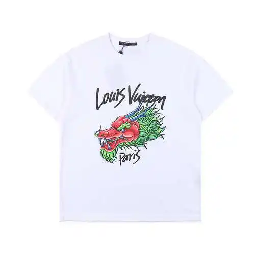 LV/Louis Vuitton Year of the Dragon logo limitado impreso mangas cortas