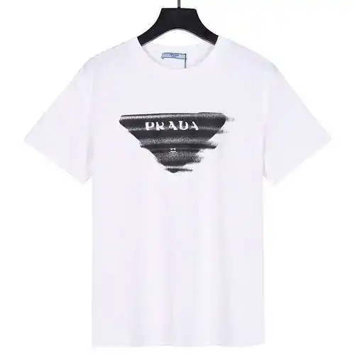 PRD Prada 2024 nueva camiseta clásica de manga corta con letras triangulares