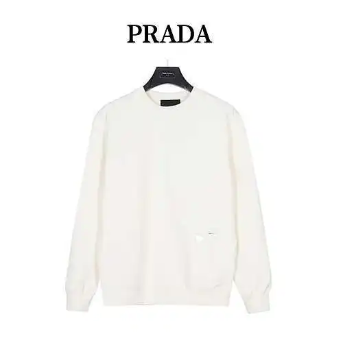 PRD/Prada 24Fw sudadera con cuello redondo y bolsillo con logo triangular