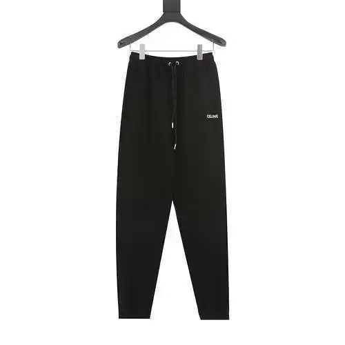 Pantalones deportivos con cordón de algodón de rizo con logo bordado CE