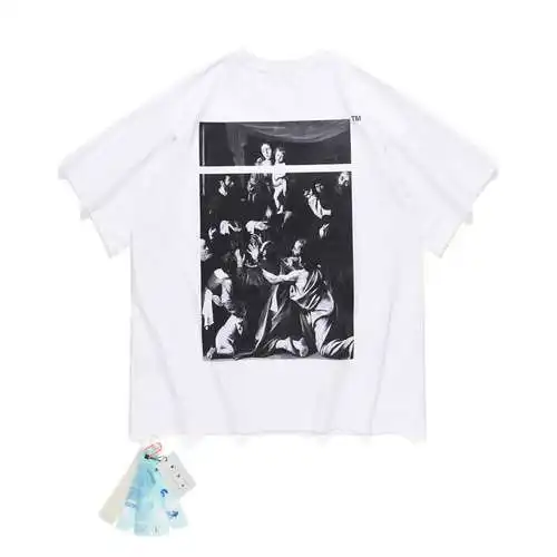 Camiseta de manga corta OW Caravaggio Virgen Religiosa Pintura Al Óleo