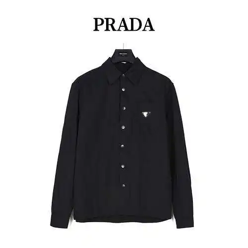 PRD Prada RPD 24SS camisa de manga larga de nailon reciclado