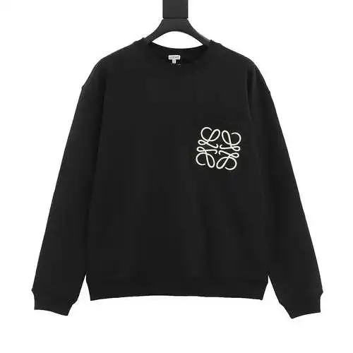 Sudadera LOE*WE/Luo Yiwei de cuello redondo con LOGO bordado en el pecho