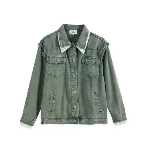 MM6 Margiela chaqueta vaquera de dos piezas falsa con costura de solapa 23ss