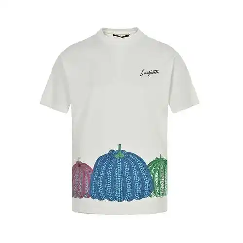 Manga corta con estampado de calabaza 23ss de marca compartida LV y Yayoi Kusama